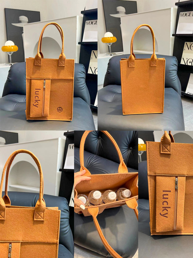 Candy Color Felt Tote Bag