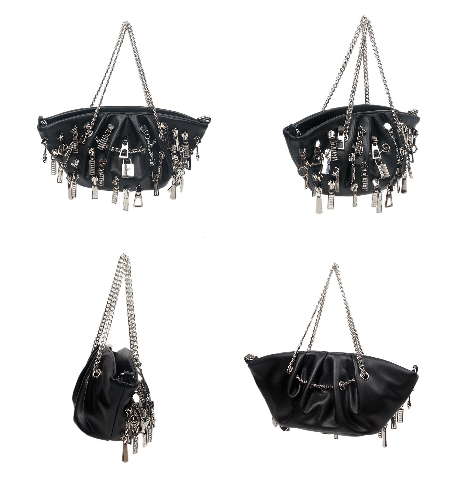 Cyberpunk Zipper Hobo Bag