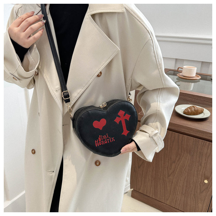 Gothic Heart Crossbody Bag