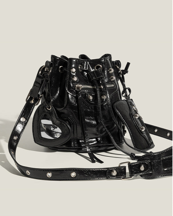 Punk Drawstring Bucket Bag