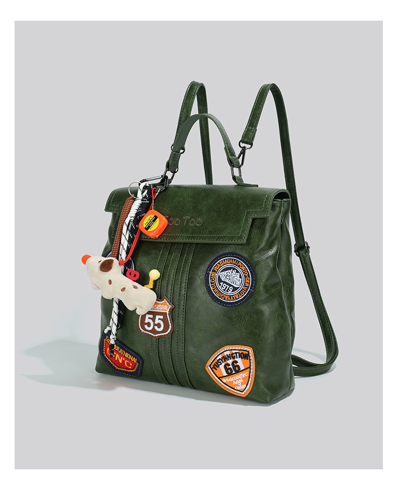 British Style Patchwork Backpack