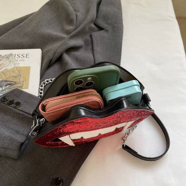 Vampire Red Lips Sling Bag