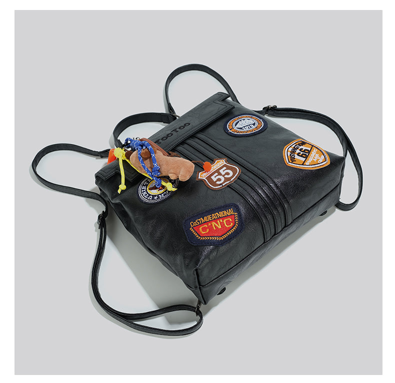 British Style Patchwork Backpack