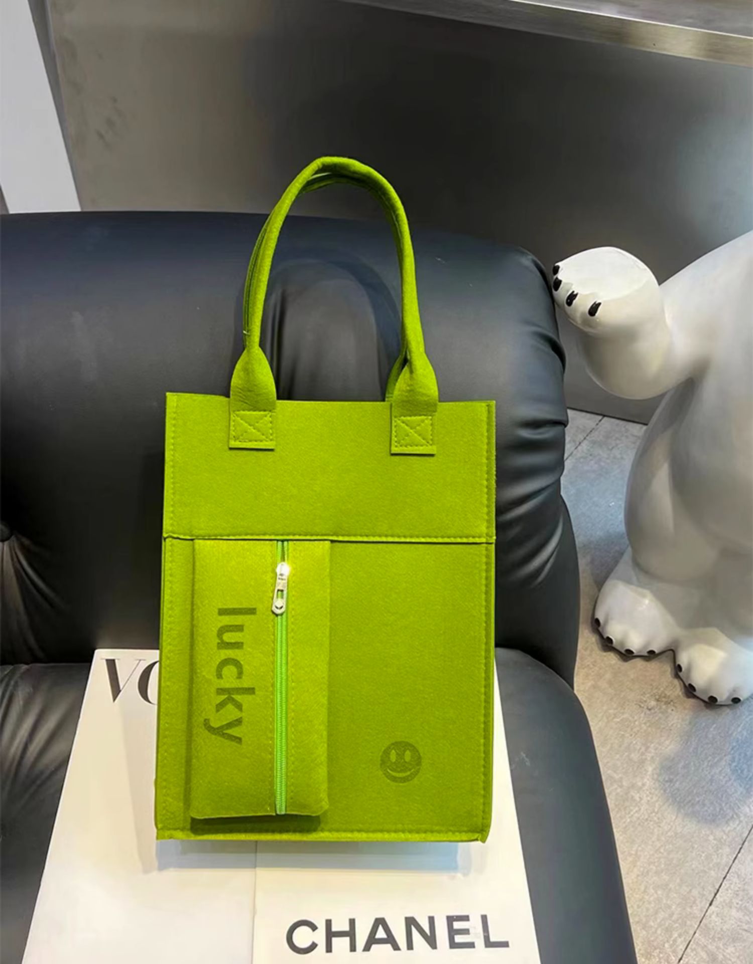 Candy Color Felt Tote Bag