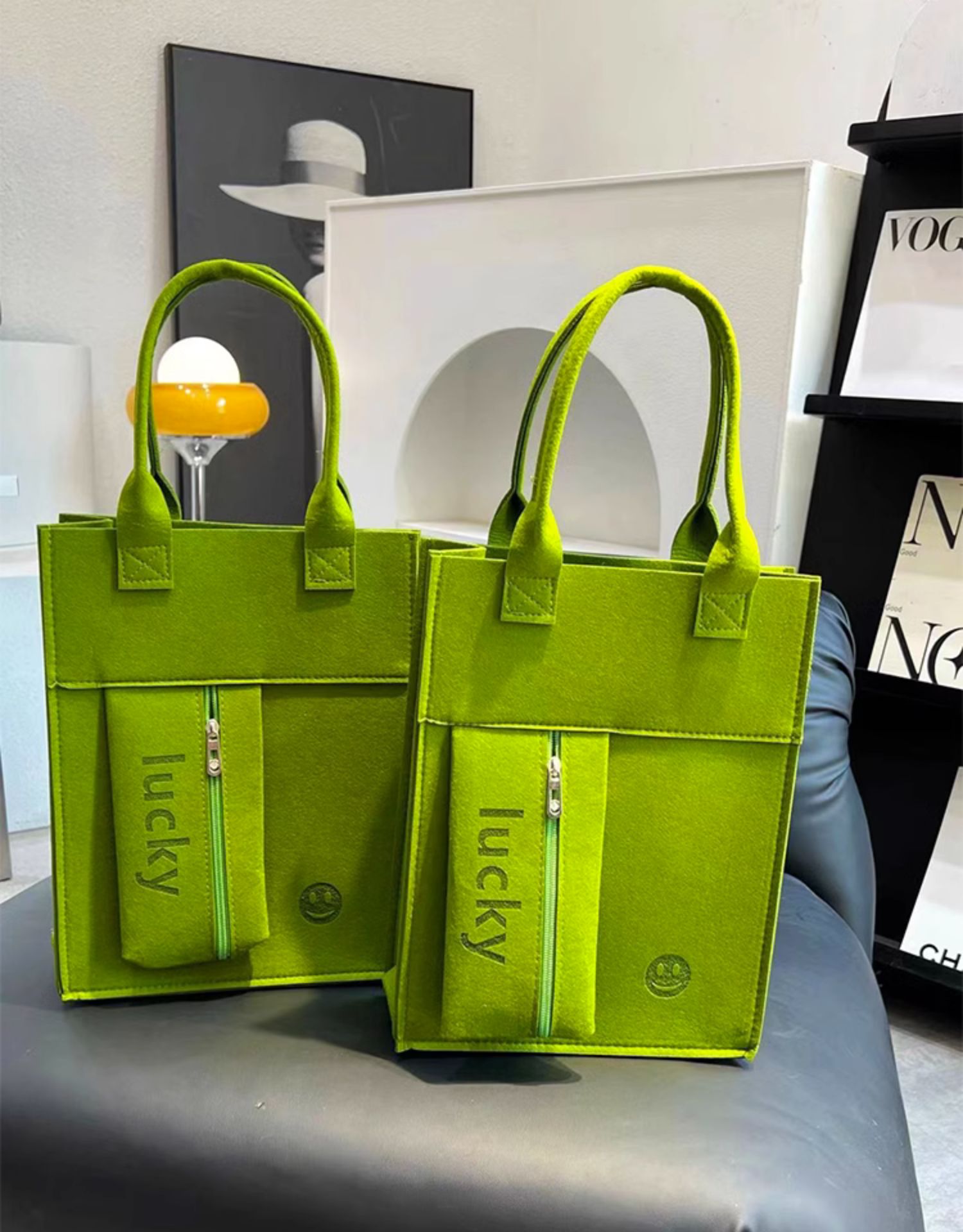 Candy Color Felt Tote Bag