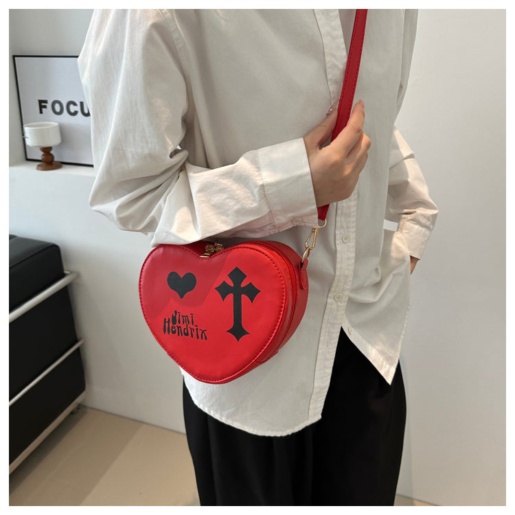 Gothic Heart Crossbody Bag