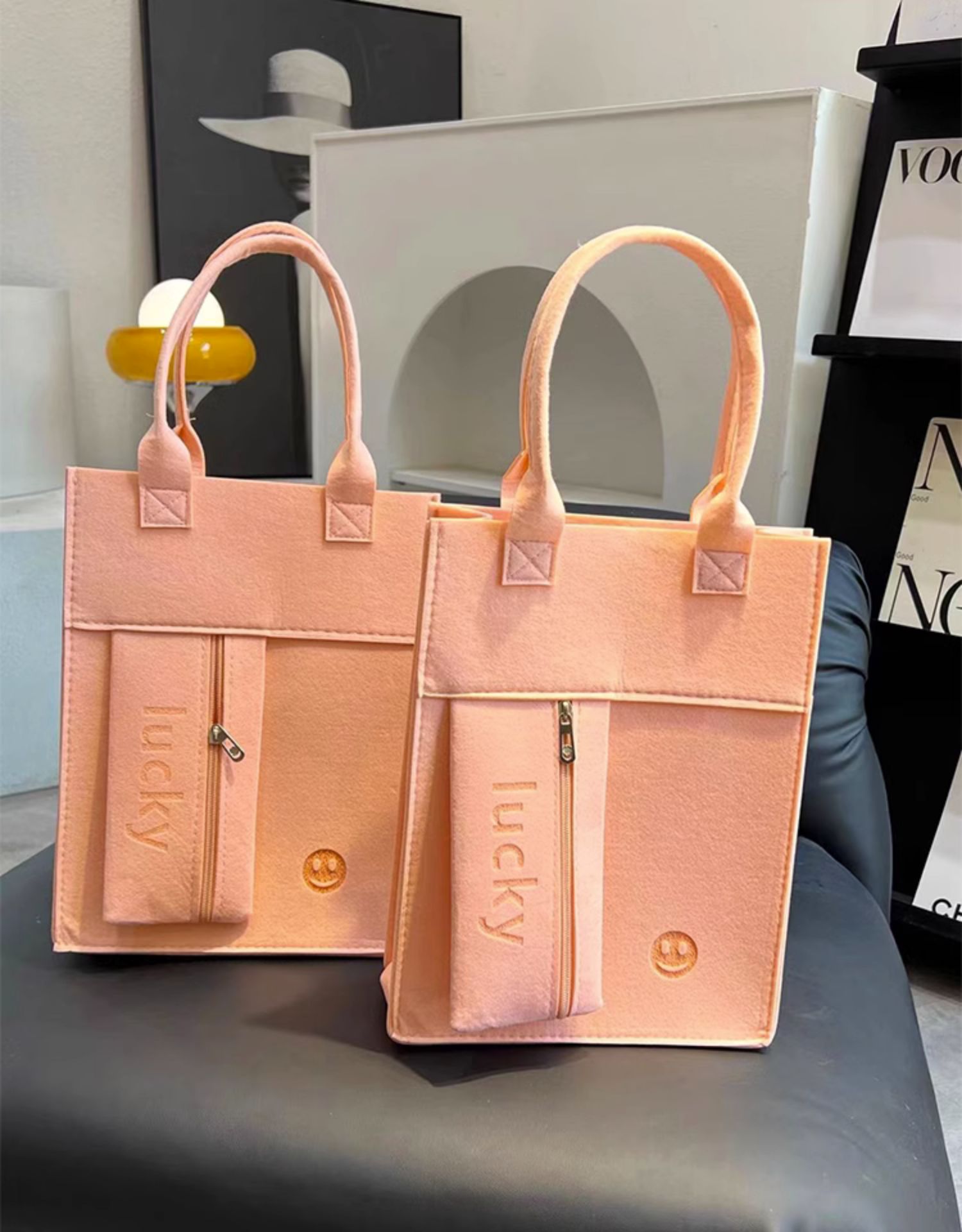 Candy Color Felt Tote Bag