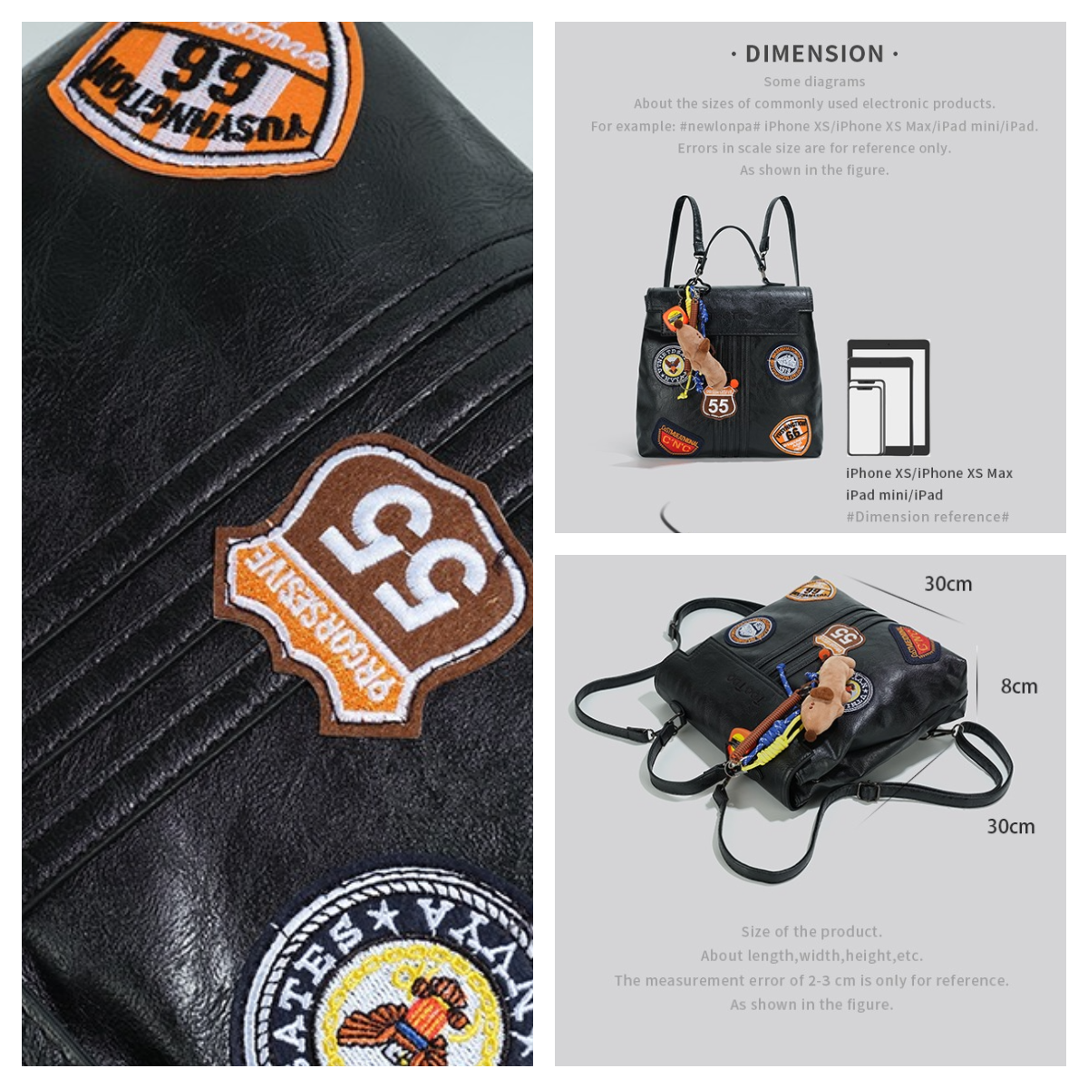 British Style Patchwork Backpack