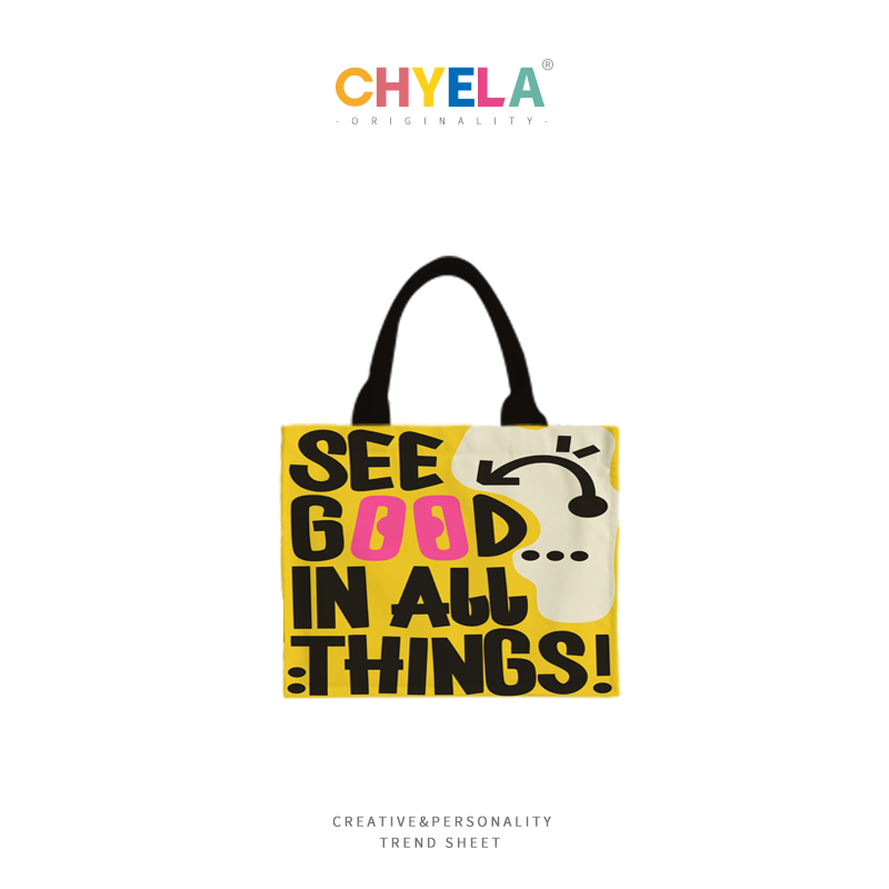 Vibrant Letter Print Tote Bag