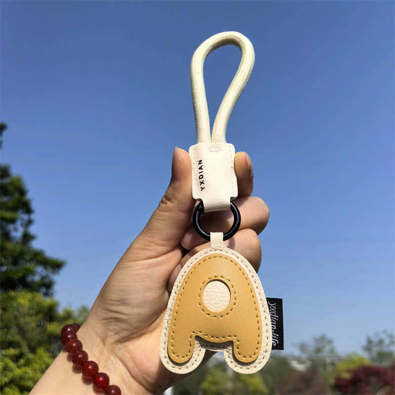 Leather Letter Keychain