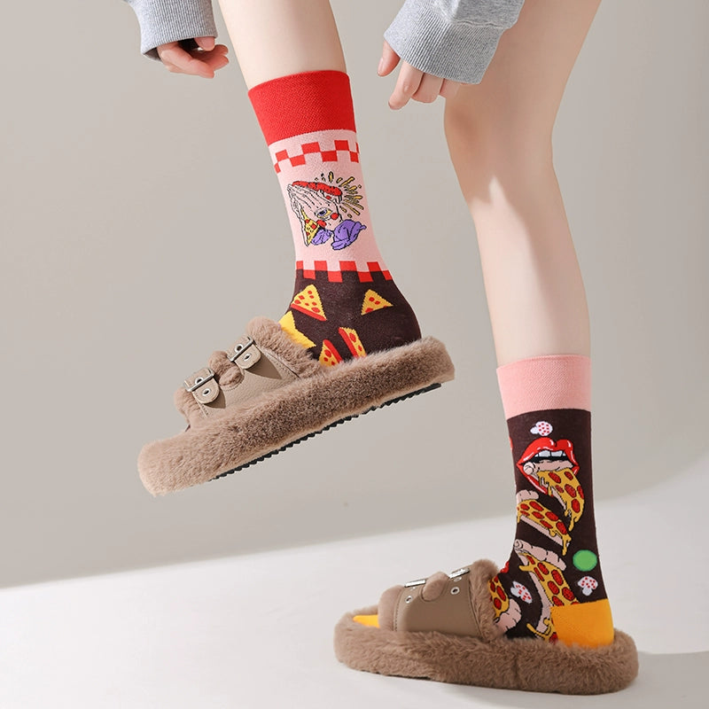 Mismatched Trendy Design Crew Socks