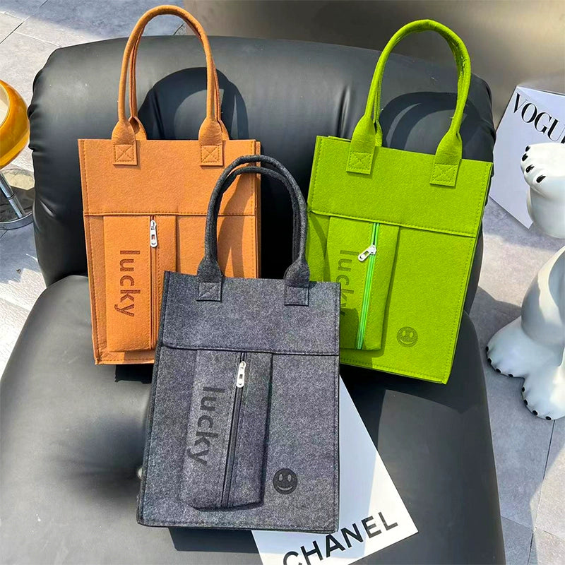 Candy Color Felt Tote Bag