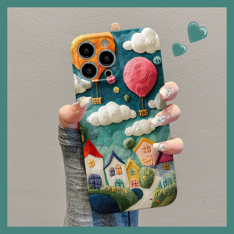 3D Yarn Balloon Town Phone Case
