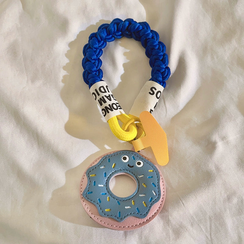 Leather Donut Keychain Charm