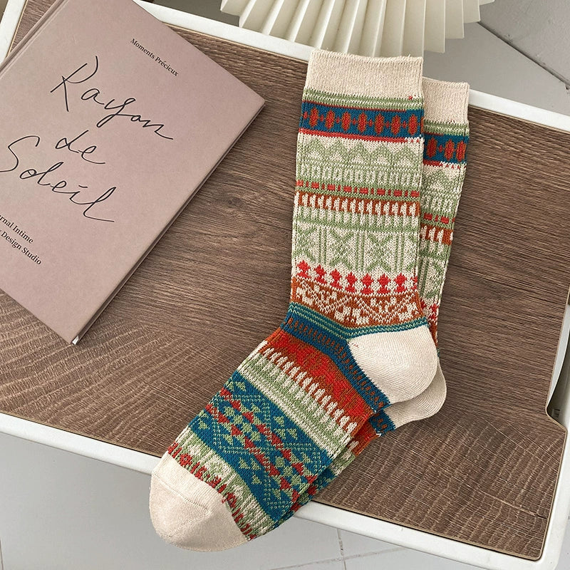 Fair Isle Knit Socks