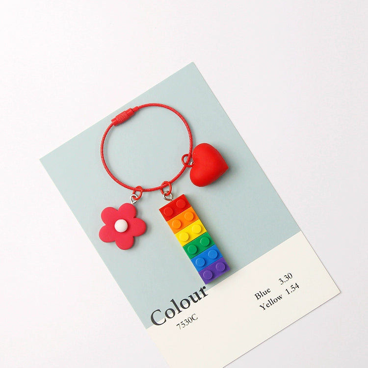 Rainbow Building Block Keychain