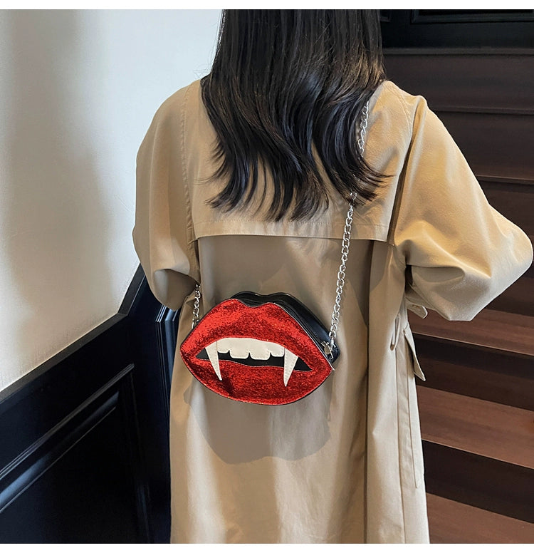 Vampire Red Lips Sling Bag