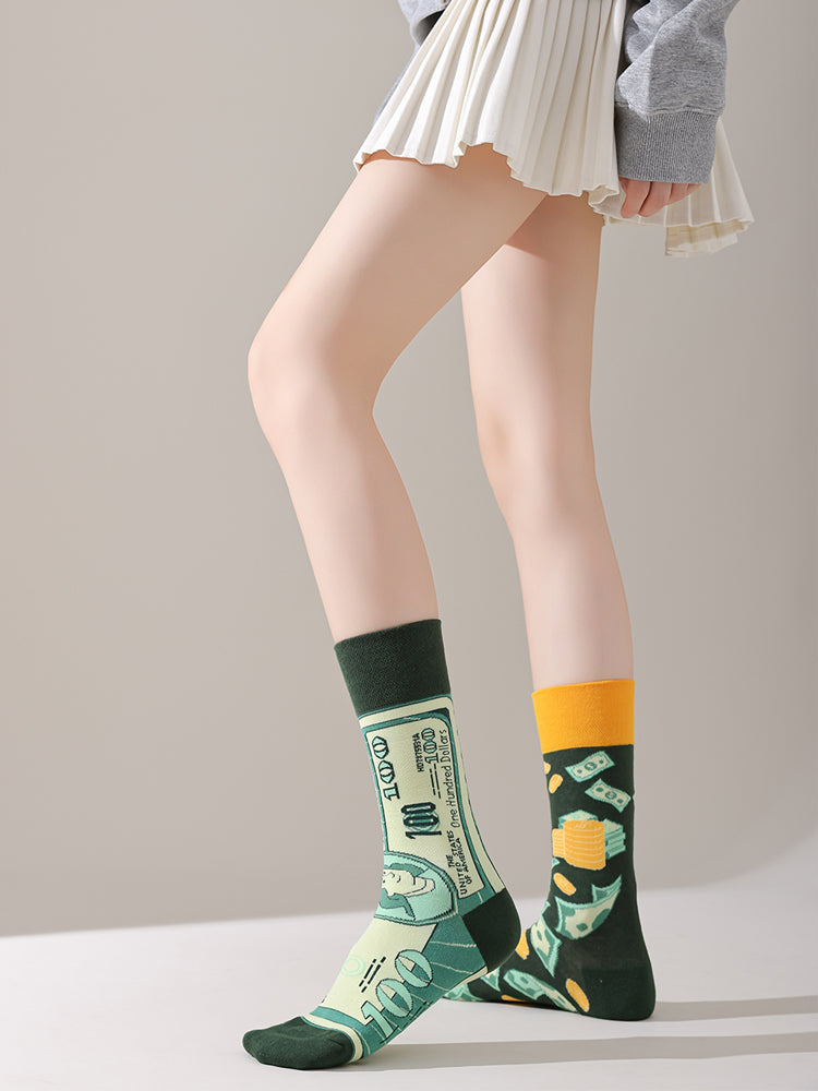 Mismatched Trendy Design Crew Socks