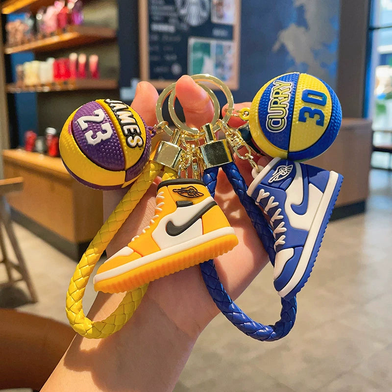 AJ Sneakers and Basketball Keychain