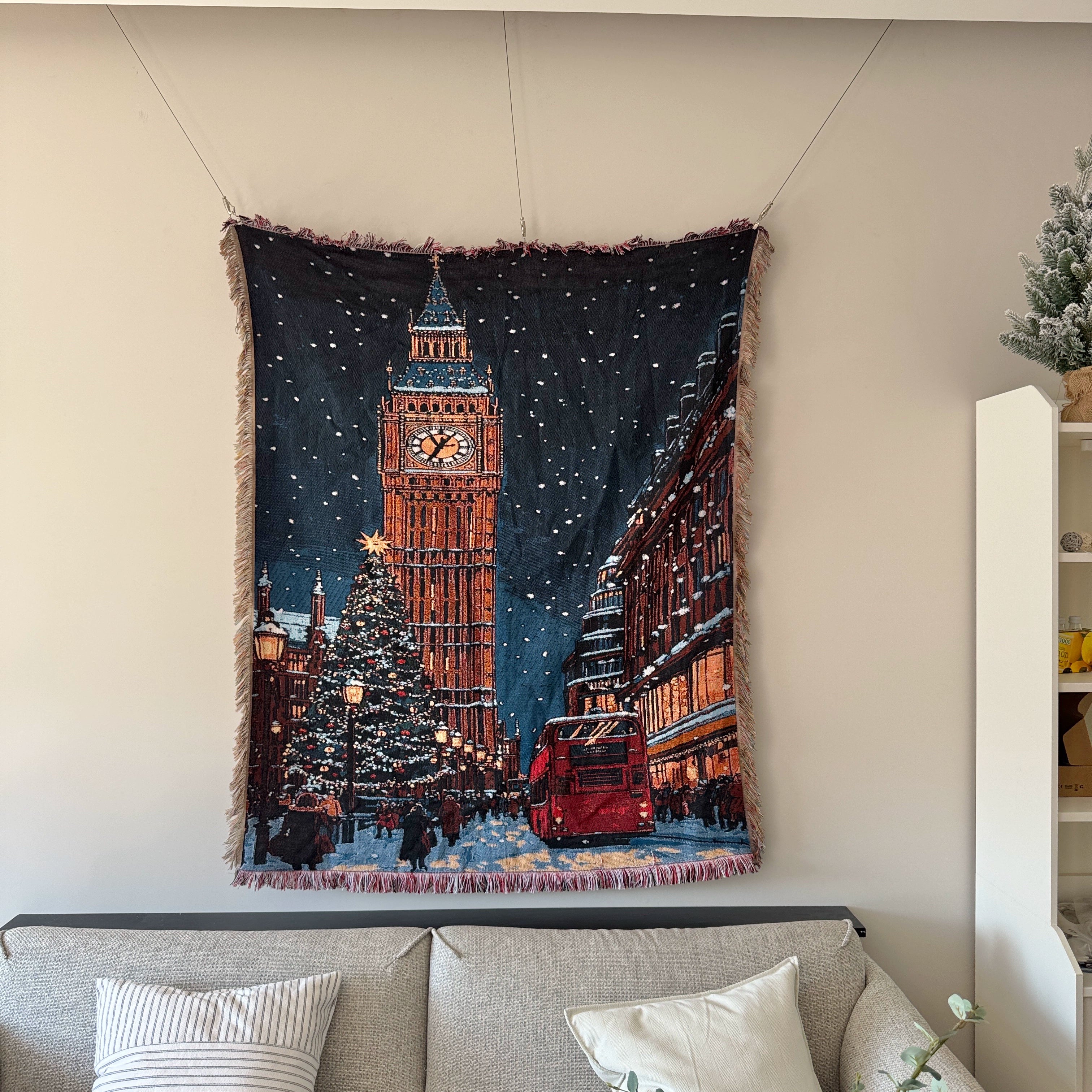 London Big Ben Christmas Tapestry
