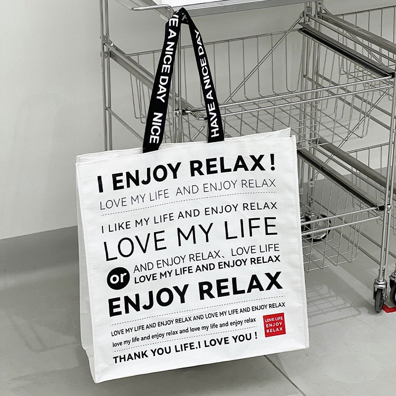 Oversized Woven Tote Bag