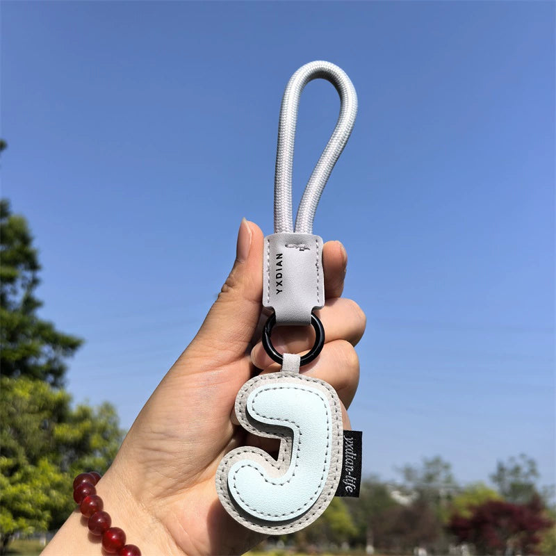 Leather Letter Keychain