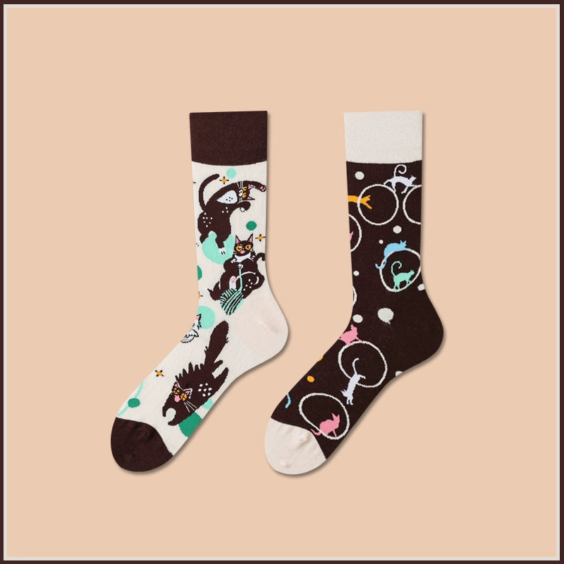 Mismatched Novelty Crew Socks