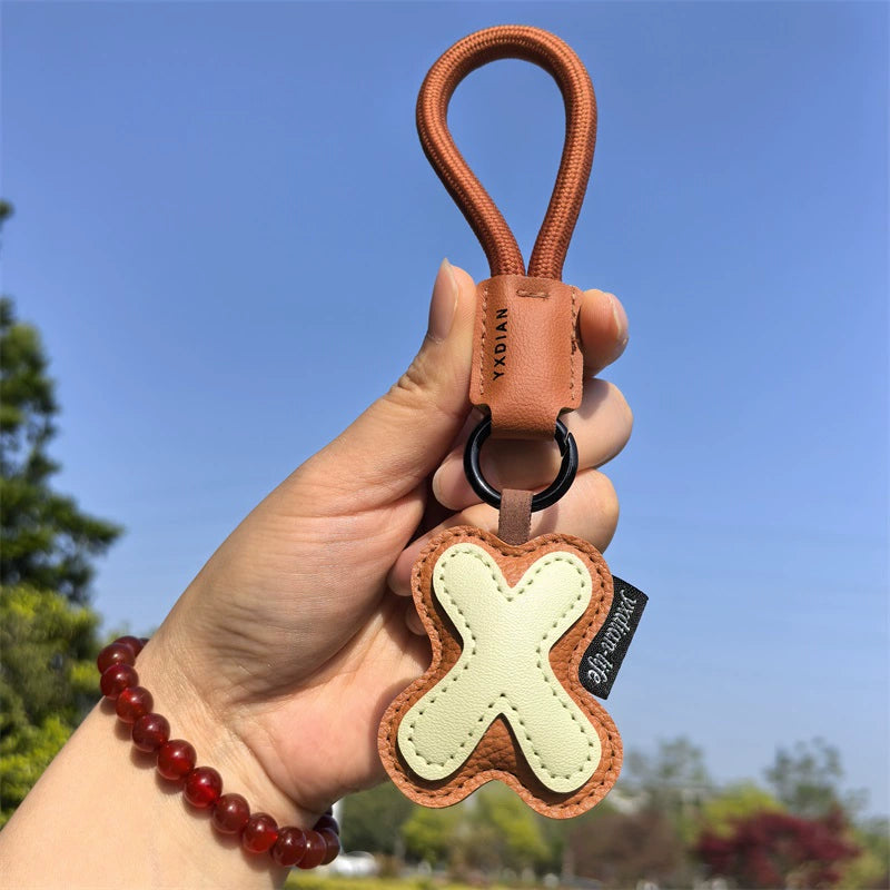Leather Letter Keychain