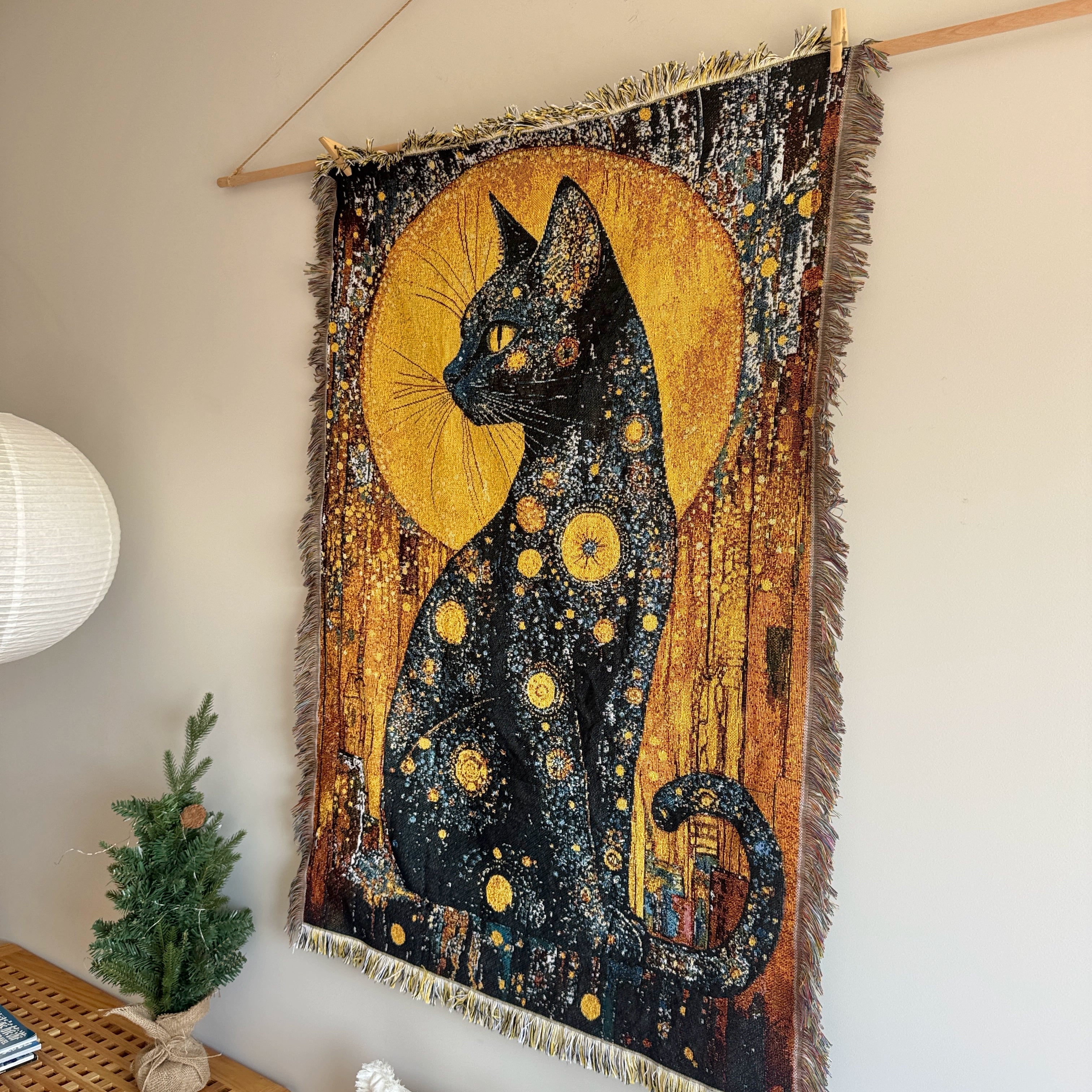 Gustav Klimt Golden Cat Tapestry