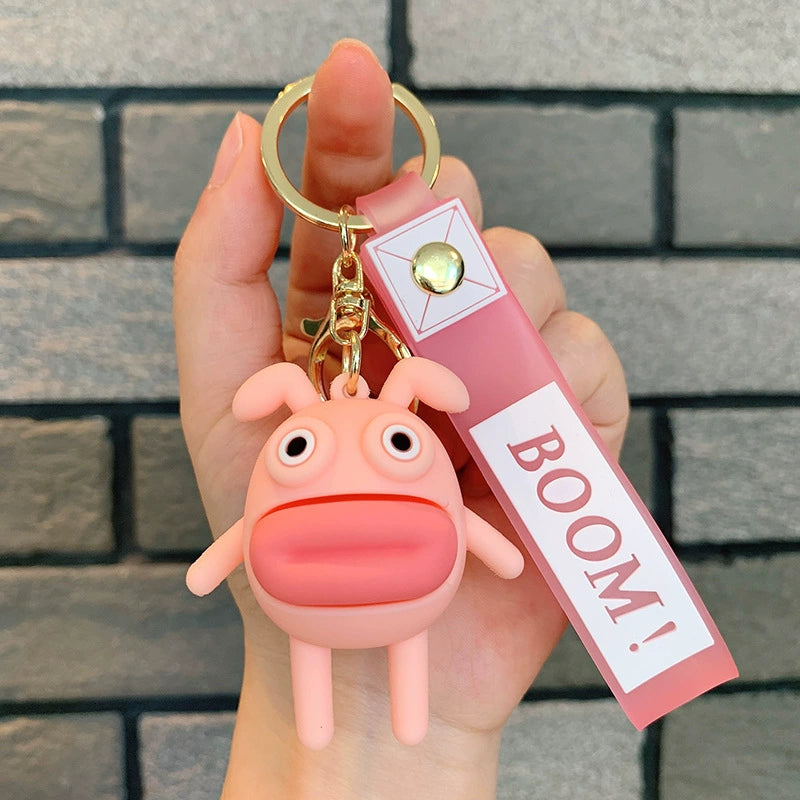 Ugly Cute Silly Face Keychain