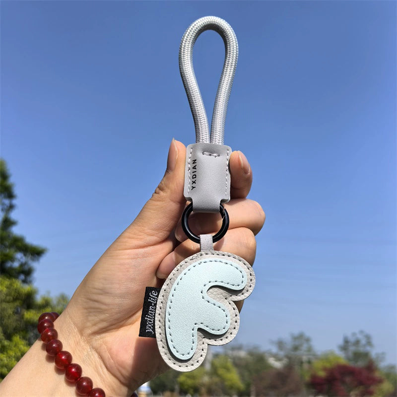 Leather Letter Keychain
