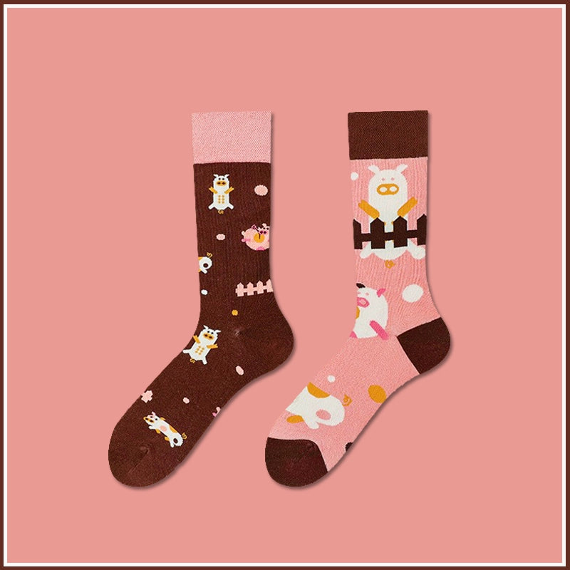 Mismatched Novelty Crew Socks
