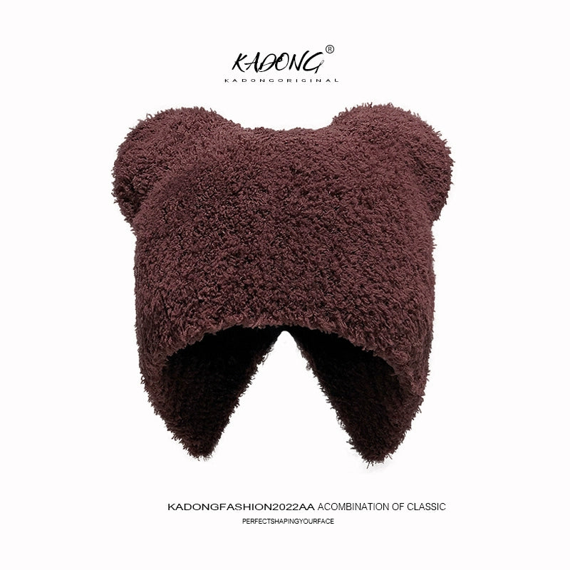 Bear Ear Fleece Earflap Hat