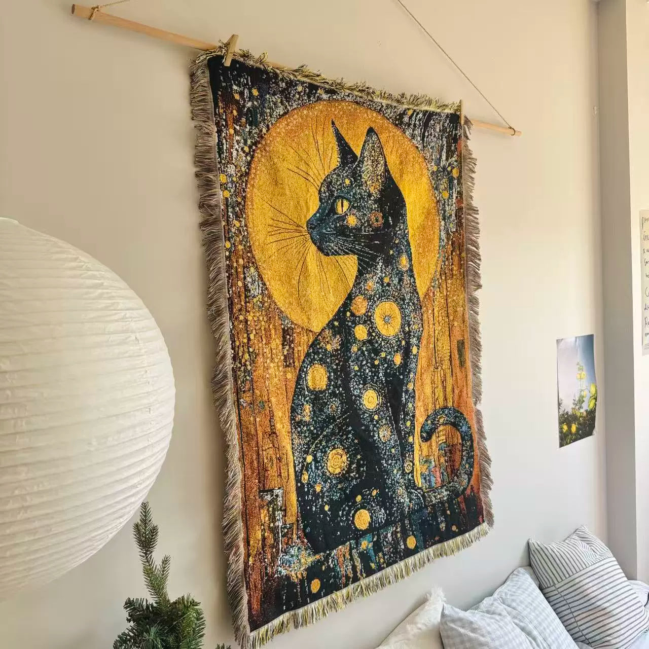 Gustav Klimt Golden Cat Tapestry