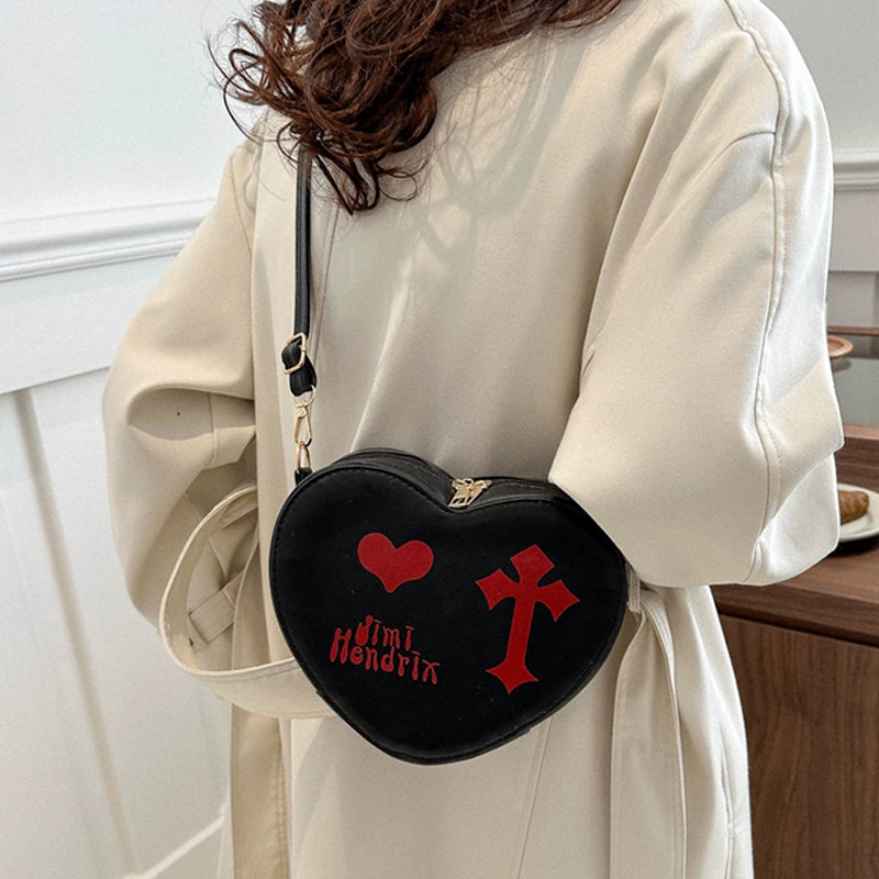 Gothic Heart Crossbody Bag