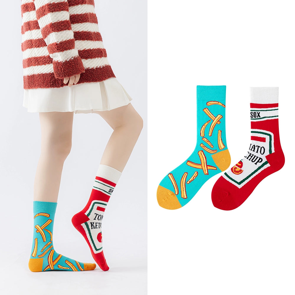Mismatched Food Pair Socks