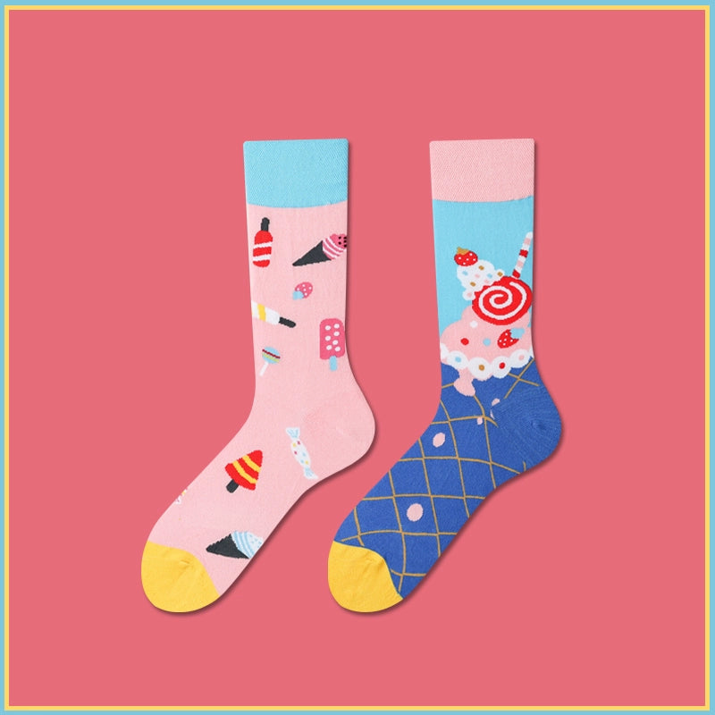 Mismatched Novelty Crew Socks
