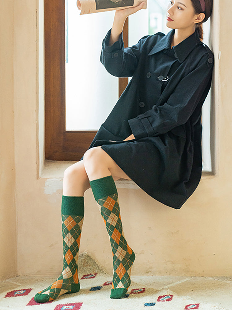 British Preppy Style Knee High Socks