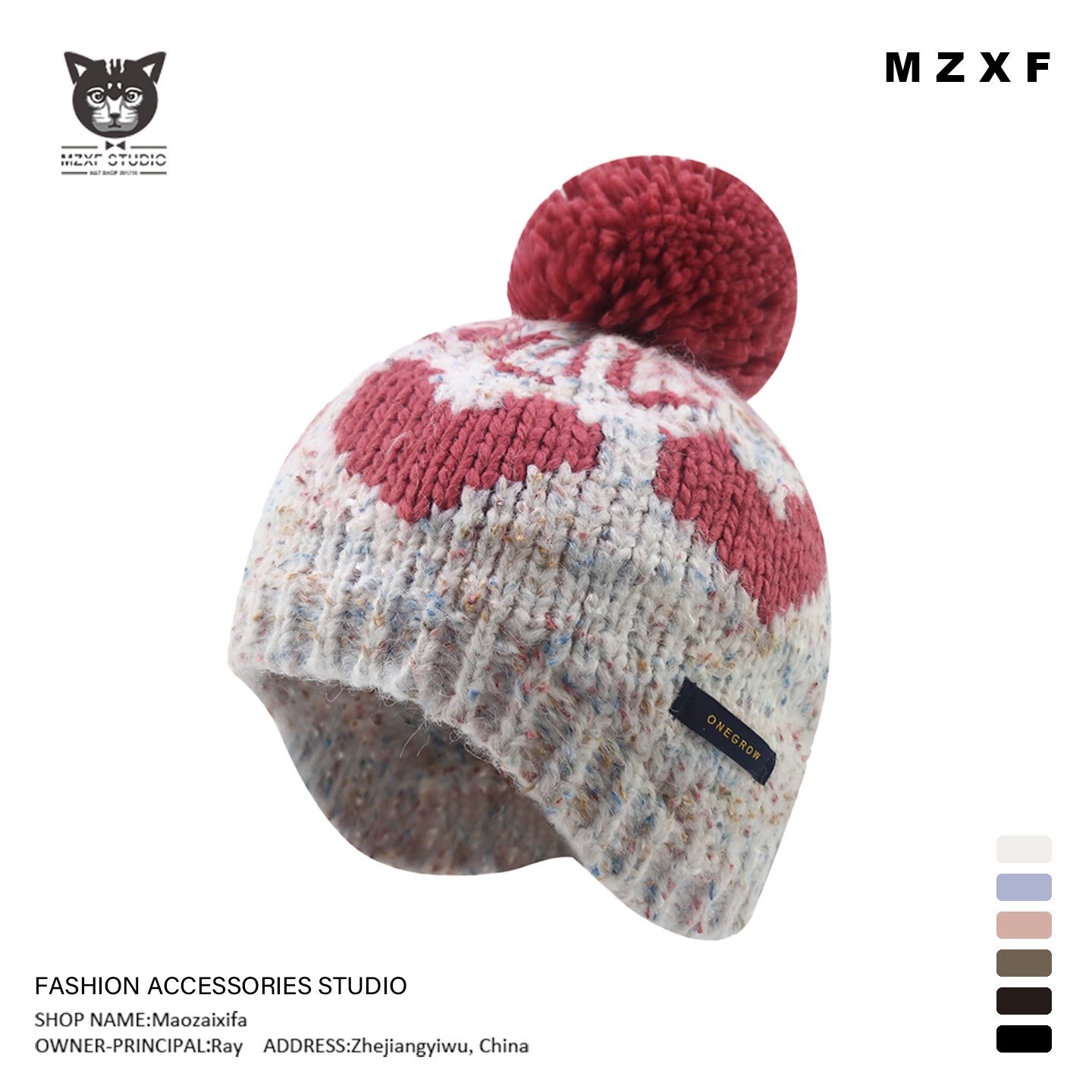 Pom Pom Heart Beanie