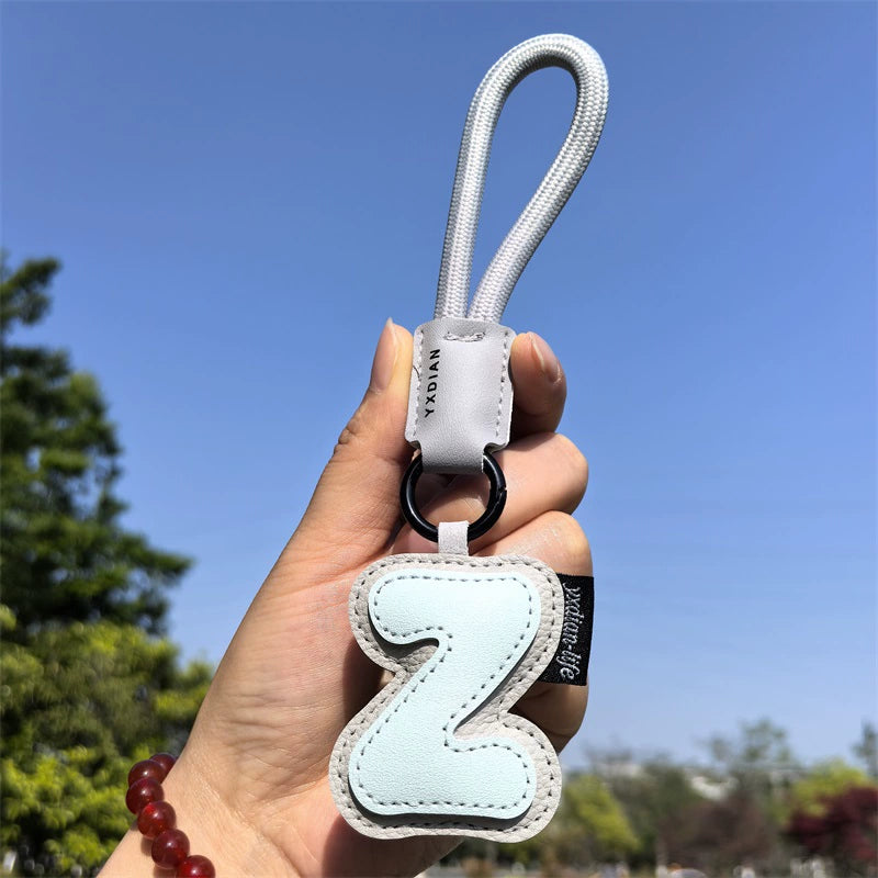 Leather Letter Keychain