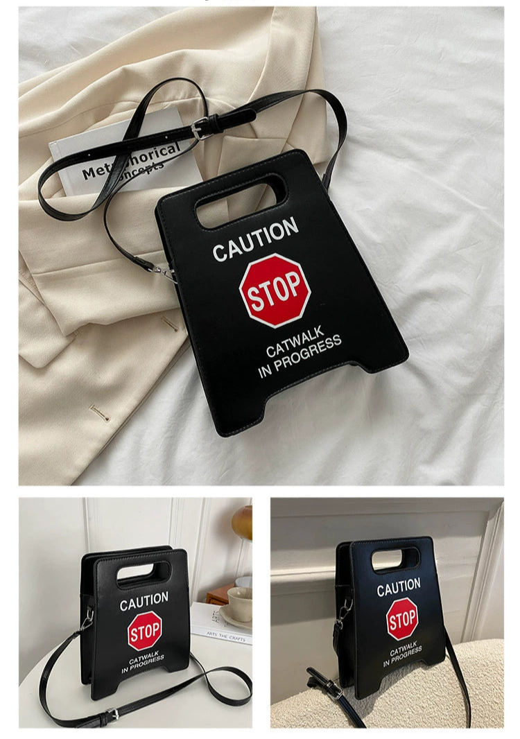 CAUTION Sign Mini Crossbody Bag