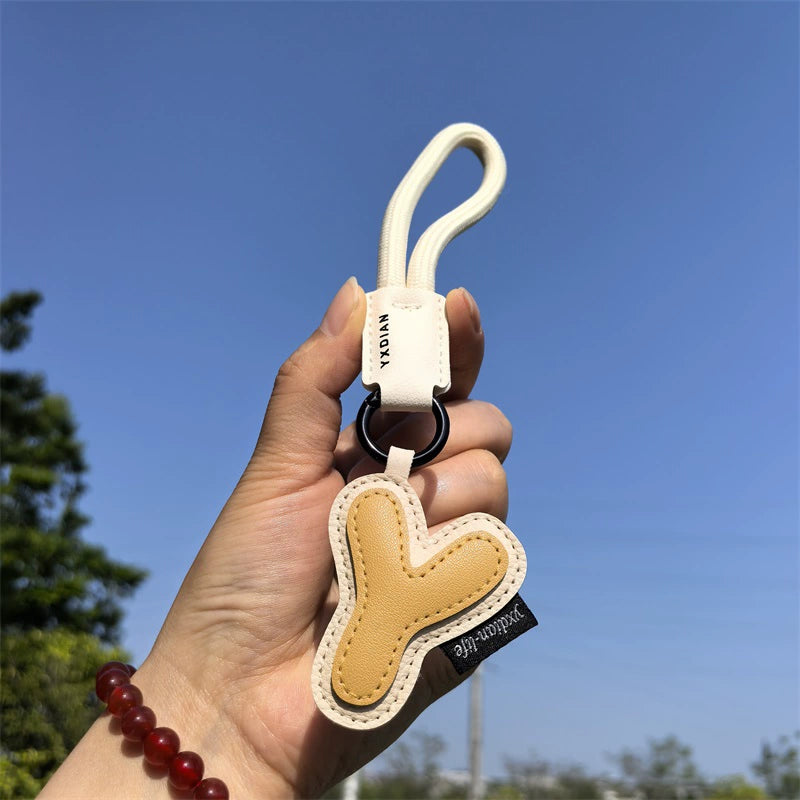 Leather Letter Keychain