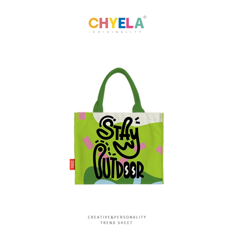 Vibrant Letter Print Tote Bag