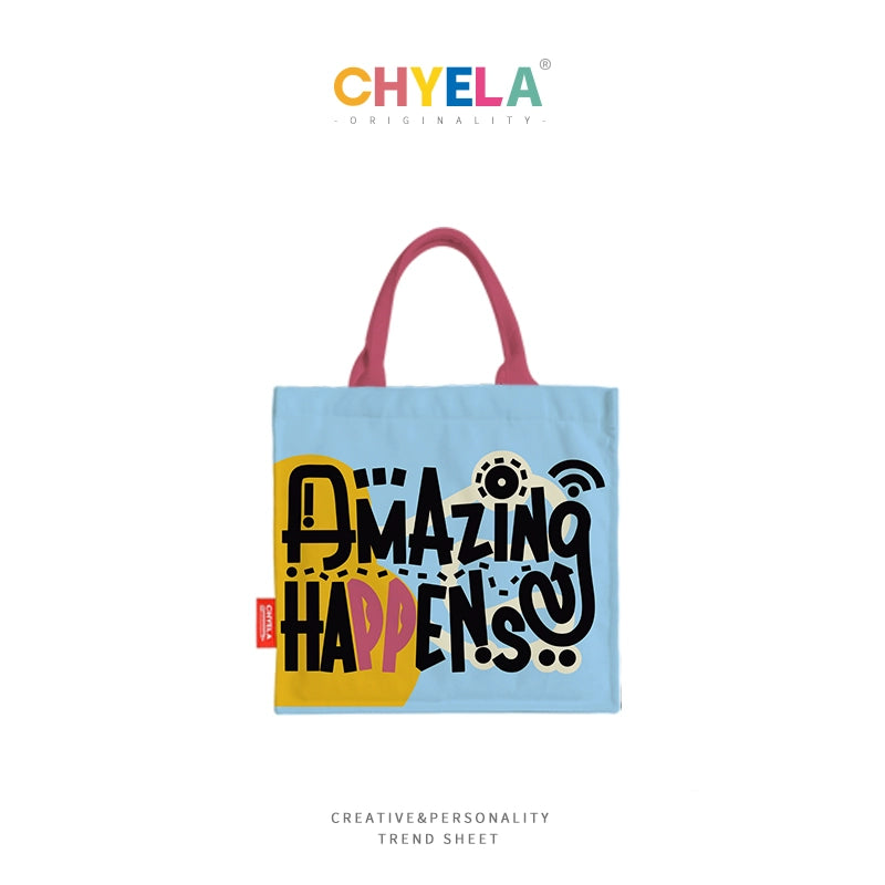 Vibrant Letter Print Tote Bag