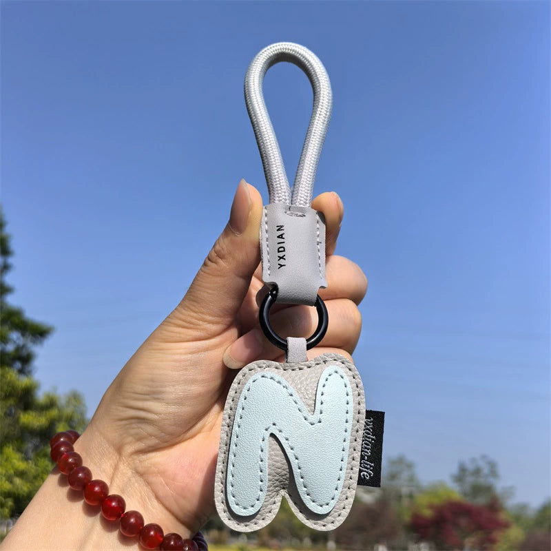 Leather Letter Keychain