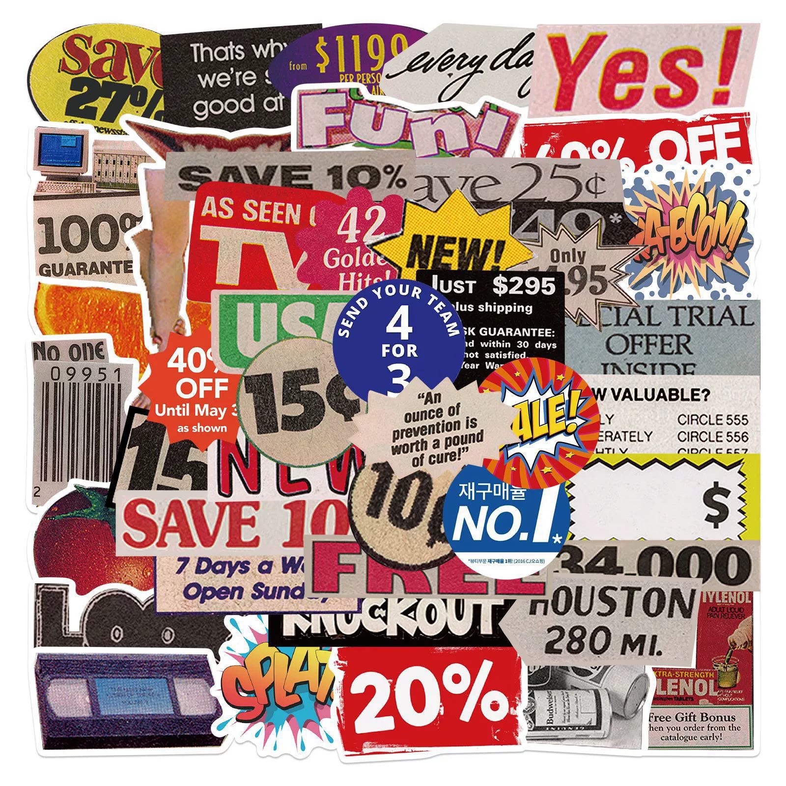 Vintage Ephemera Sticker Collection