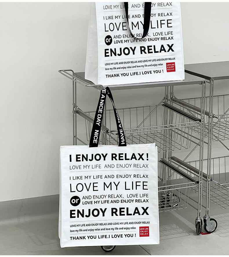 Oversized Woven Tote Bag