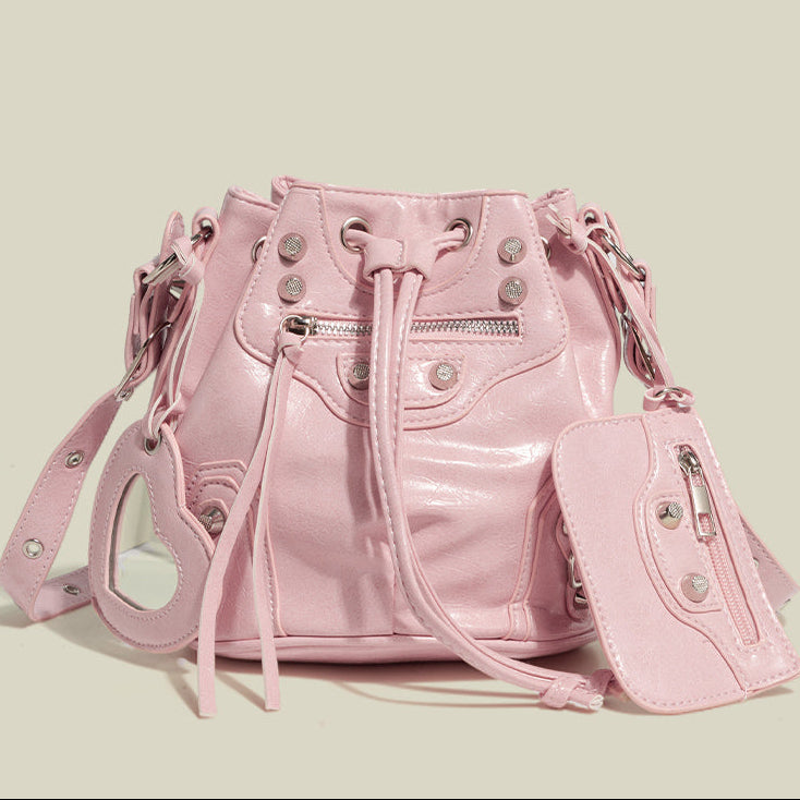 Punk Drawstring Bucket Bag