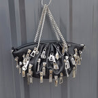 Cyberpunk Zipper Hobo Bag