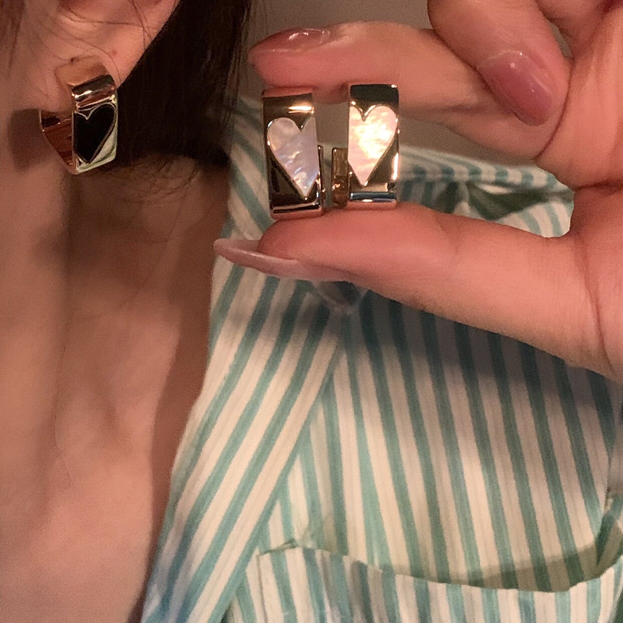 Elegant Heart Stud Earrings